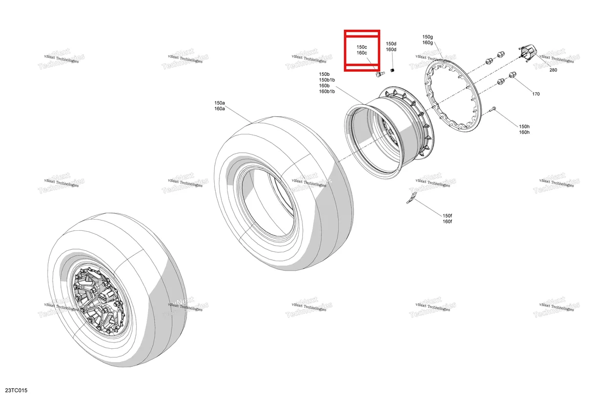 Деталь 705400193 на схеме узла 2023 Can-Am Renegade 1000R EFI - XXC Drive - Rear Wheels