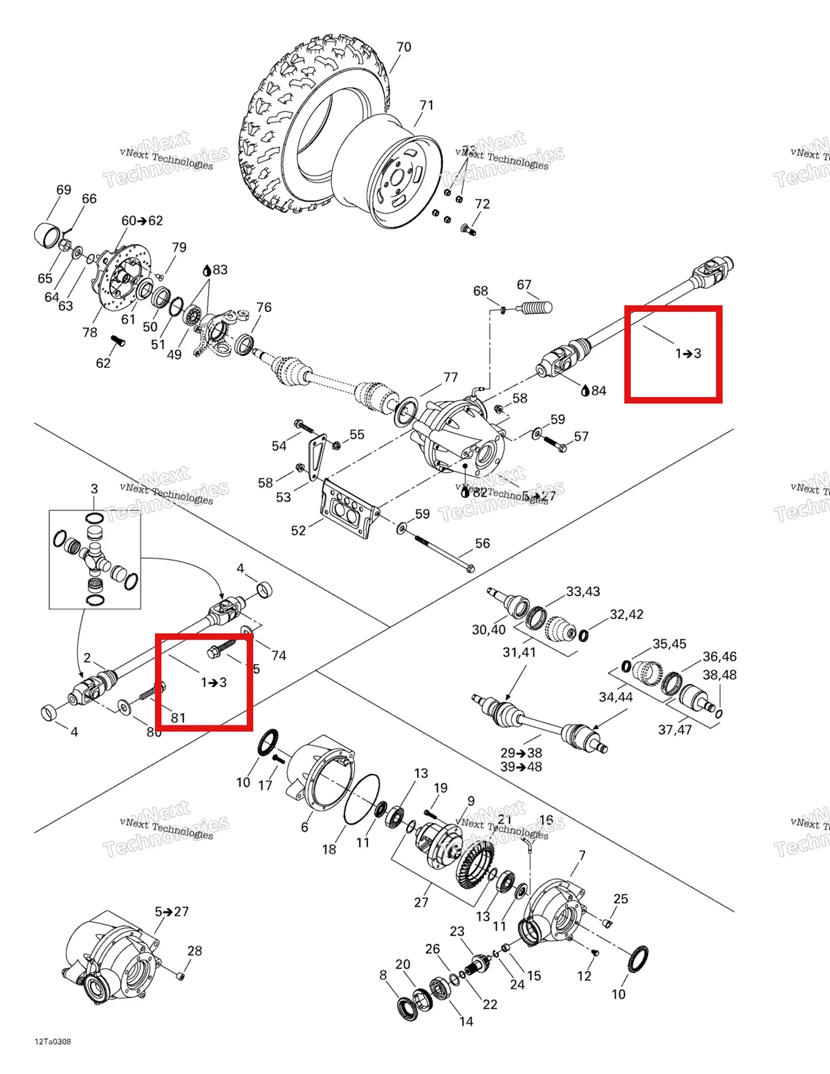 Деталь 705400207 на схеме узла 2003 Can-Am Traxter Max Drive System, Front