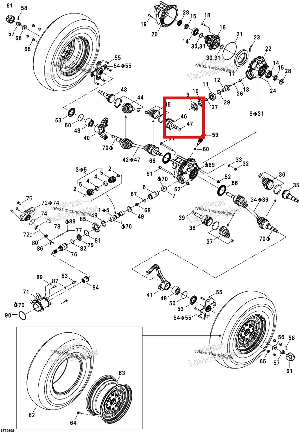 Деталь 705400295 на схеме узла 2006 Can-Am Outlander 400 STD 4 X 4 Drive System, Front Std