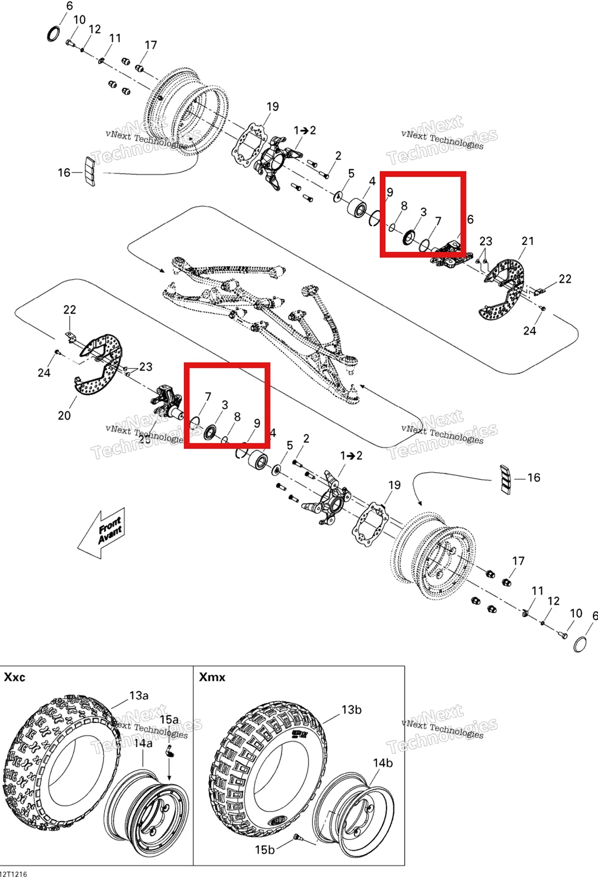 Деталь 705400371 на схеме узла 2015 Can-Am DS 450EFI XXC, XMX Drive System, Front