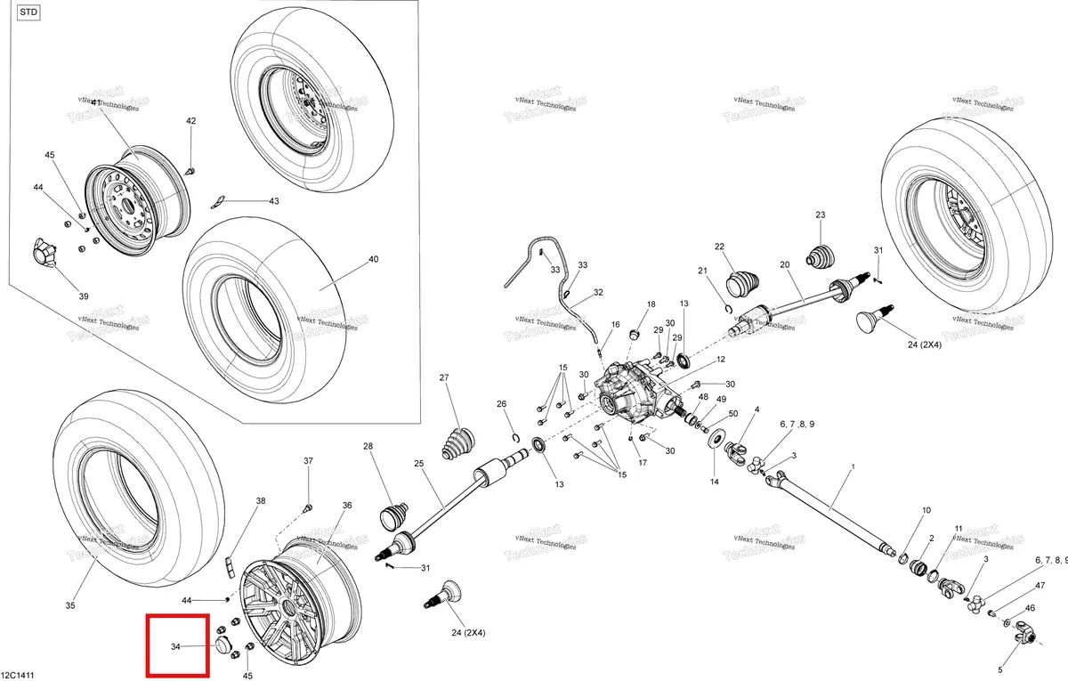 Деталь 705400520 на схеме узла Drive System, Front