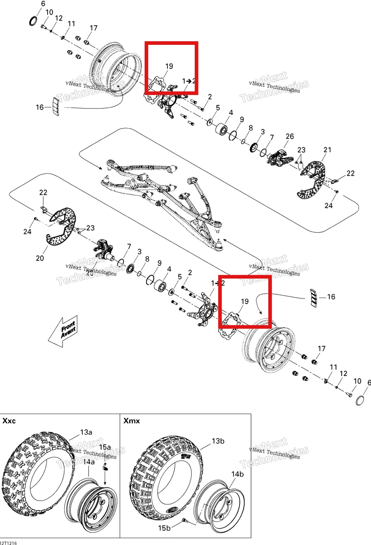 Деталь 705400572 на схеме узла 2015 Can-Am DS 450EFI XXC, XMX Drive System, Front