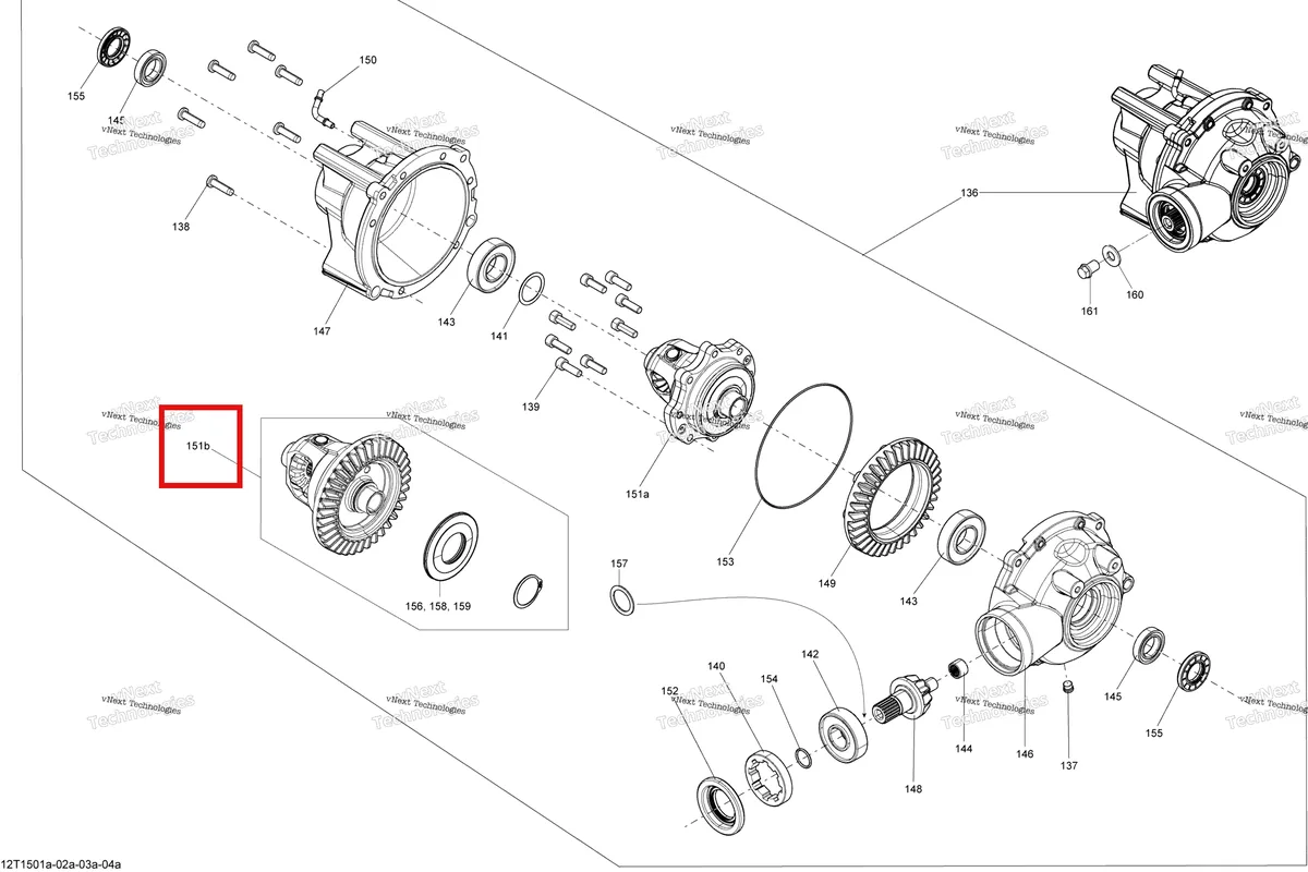Деталь 705400645 (Дифференциал STD Can-Am Outlander 650 EFI STD DPS XT (2014) (705400645)) на схеме узла 2015 Can-Am OUTLANDER L 500 EFI Drive System, Front _Differential