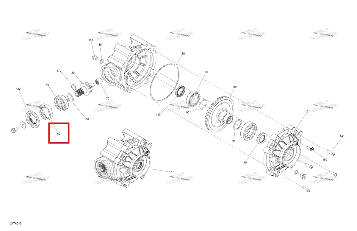 Деталь 705400661 на схеме узла 2021 Can-Am Outlander MAX 6X6 - 450 EFI - DPS Drive - Rear Section - Final Drive Unit