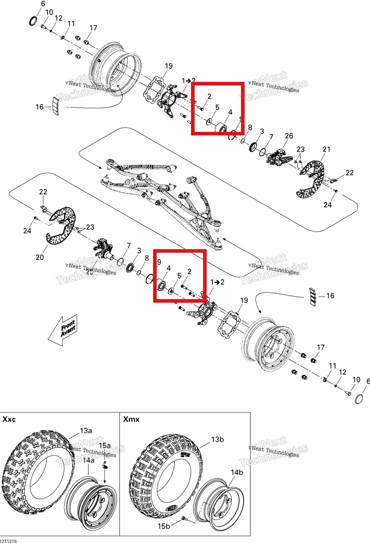 Деталь 705400722 на схеме узла 2015 Can-Am DS 450EFI XXC, XMX Drive System, Front