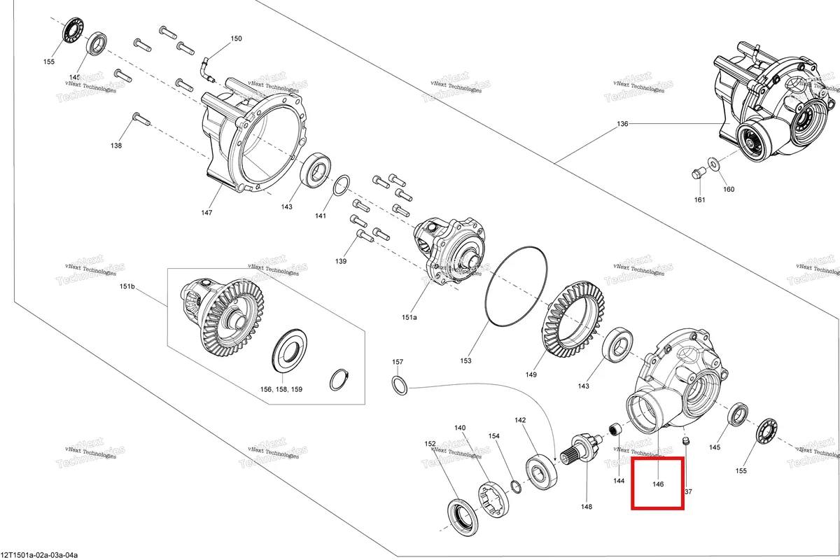 Деталь 705400761 на схеме узла 2015 Can-Am OUTLANDER L 500 EFI Drive System, Front _Differential