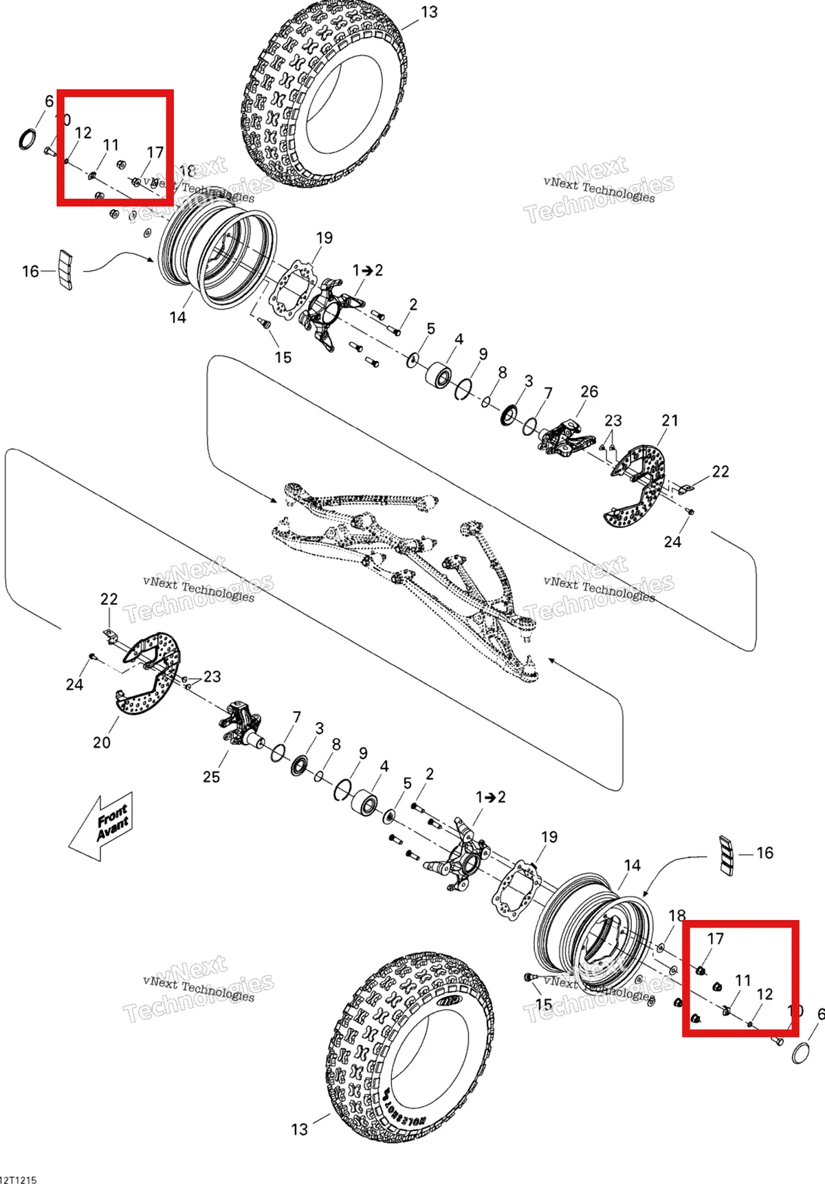 Деталь 705400767 на схеме узла 2014 Can-Am DS 450EFI STD Drive System, Front
