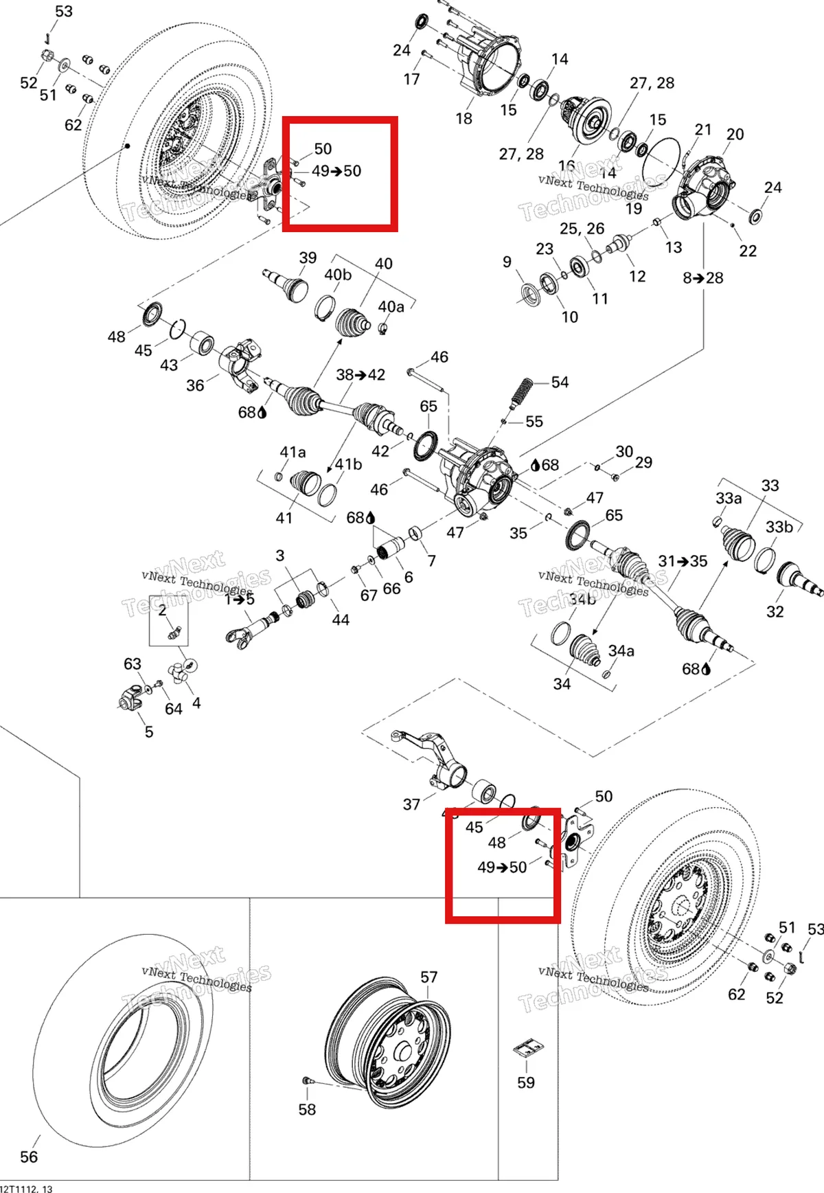 Деталь 705400787 на схеме узла 2011 Can-Am Renegade 500 EFI Drive System, Front