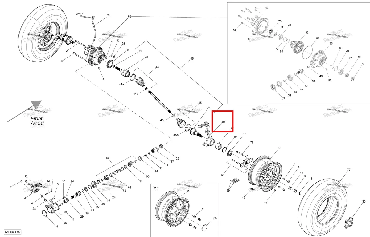 Деталь 705400818 на схеме узла 2014 Can-Am OUTLANDER 400 EFI, STD, XT Drive System, Front