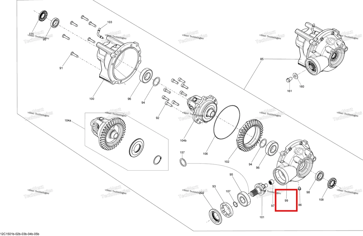 Деталь 705401136 на схеме узла 2015 Can-Am COMMANDER 1000_STD_DPS_XT_XTP Drive System, Front _Differential