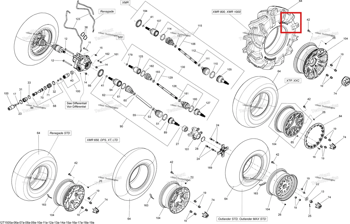 Деталь 705401177 на схеме узла 2015 Can-Am OUTLANDER 650 EFI XMR Drive System, Front