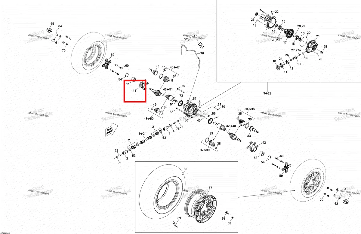 Деталь 705401178 на схеме узла 2012 Can-Am Outlander STD, XT, 1000 EFI Drive System, Front