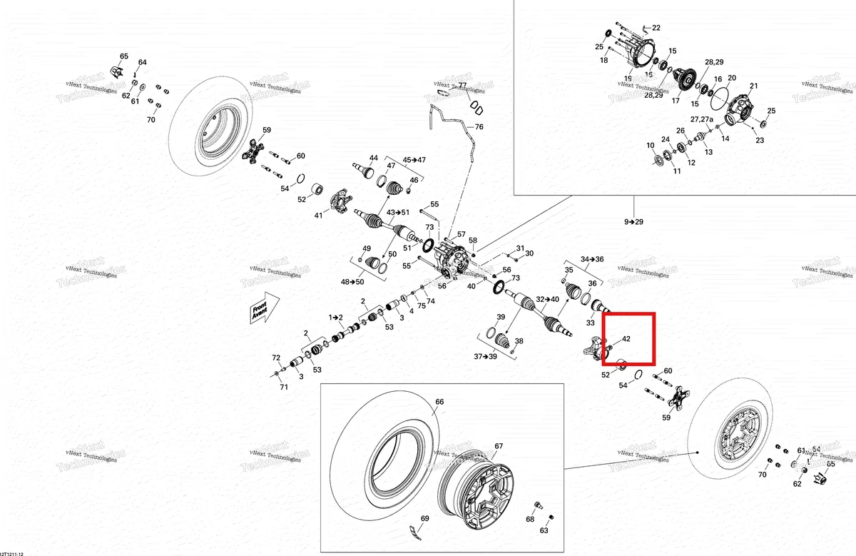 Деталь 705401179 на схеме узла 2012 Can-Am Outlander STD, XT, 1000 EFI Drive System, Front