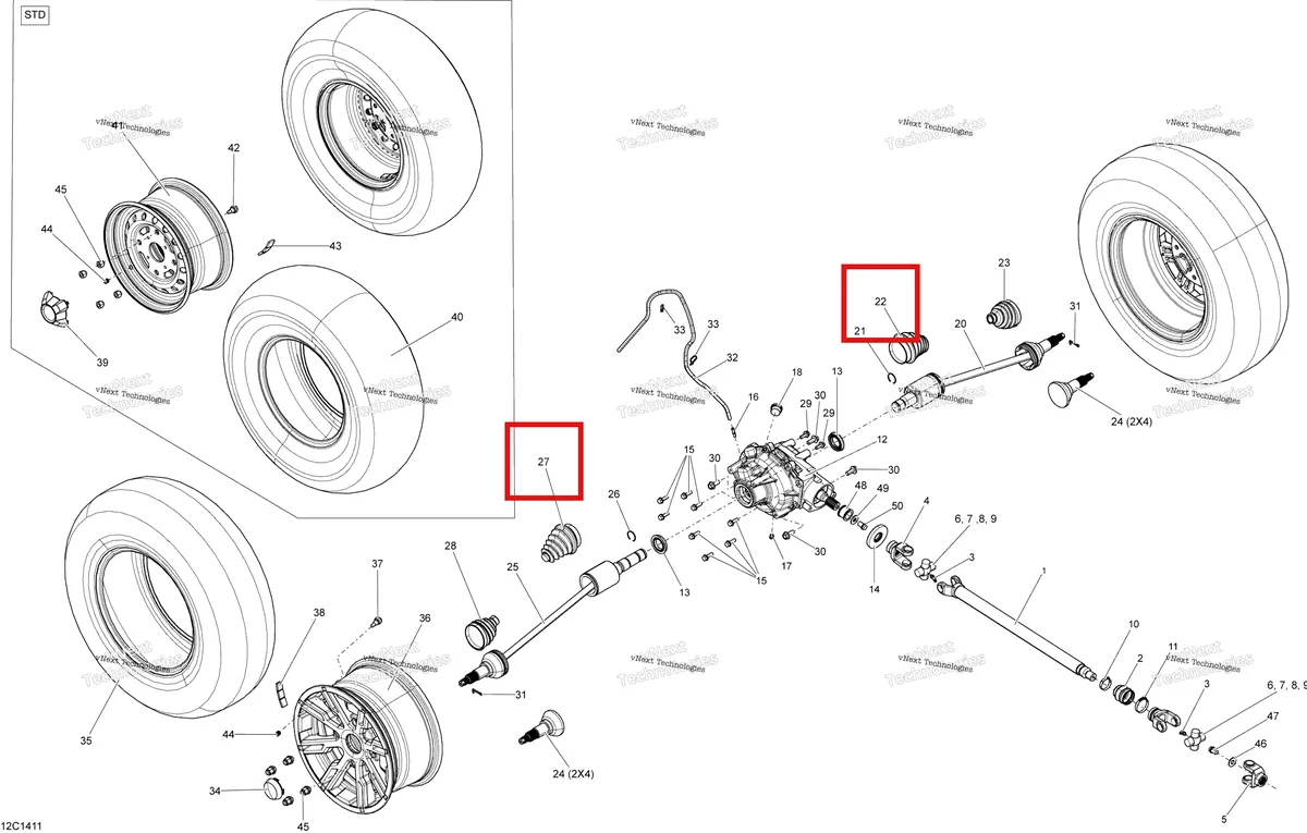 Деталь 705401401 на схеме узла Drive System, Front