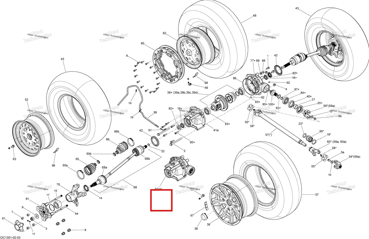 Деталь 705401482 на схеме узла 2013 Can-Am COMMANDER STD, DPS, XT, X 1000 EFI Drive System, Front