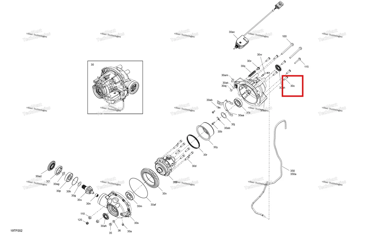 Деталь 705401601 на схеме узла 2026 Can-Am RENEGADE - 4X4 - XMR - 1000R EFI - 5UTB - Scandi Blue Drive - Front - Differential Parts