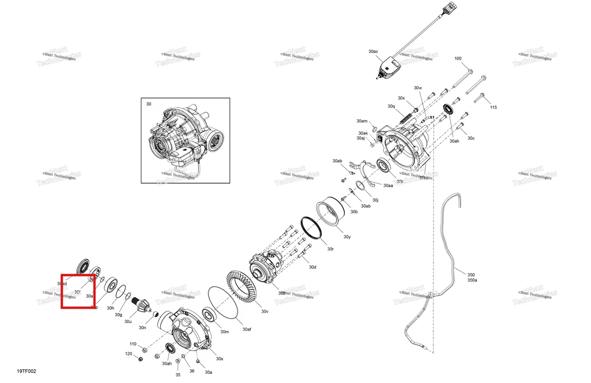 Деталь 705401603 на схеме узла 2026 Can-Am RENEGADE - 4X4 - XMR - 1000R EFI - 5UTB - Scandi Blue Drive - Front - Differential Parts