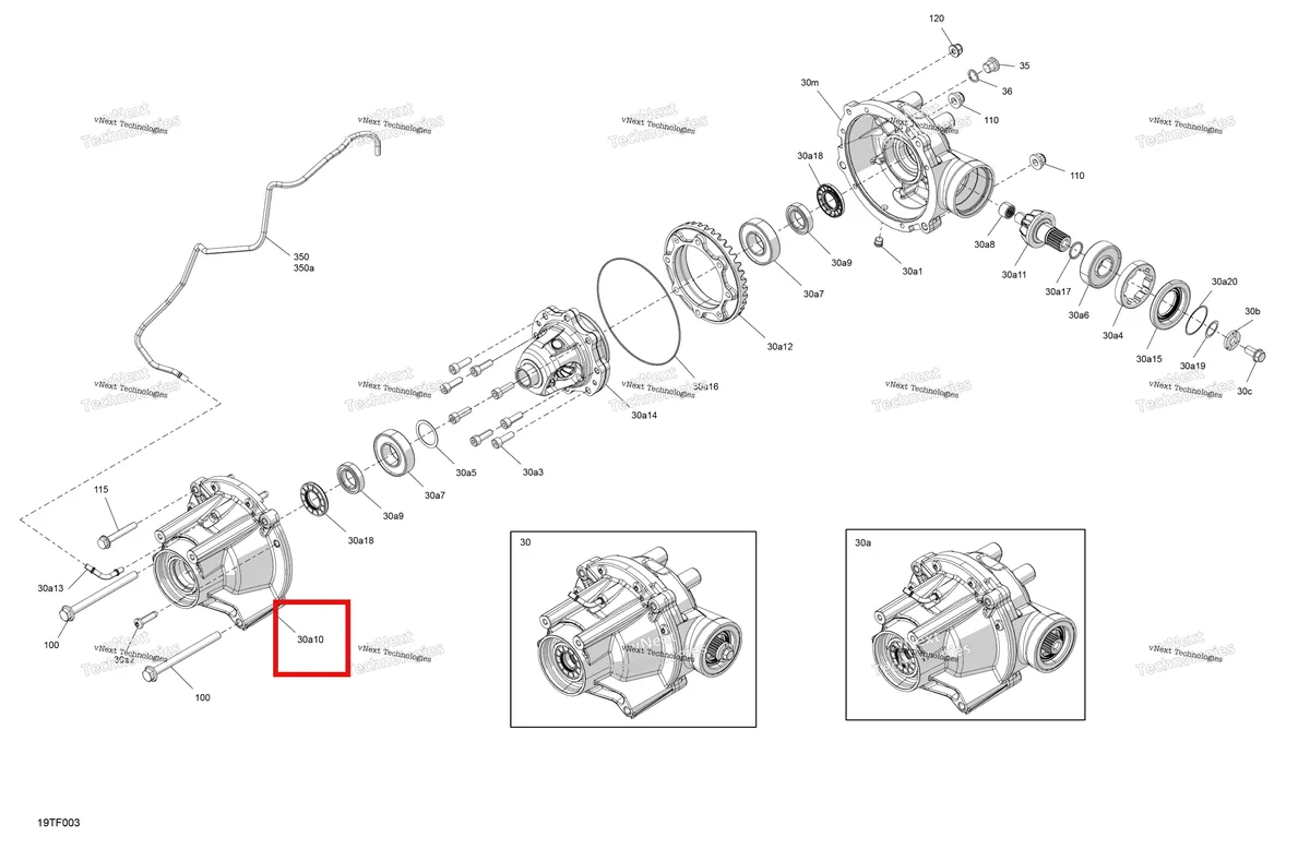 Деталь 705401610 на схеме узла 2026 Can-Am RENEGADE - 4X4 - XXC - 1000R EFI - 5VTB - Catalyst Gray Drive - Front - Differential Parts