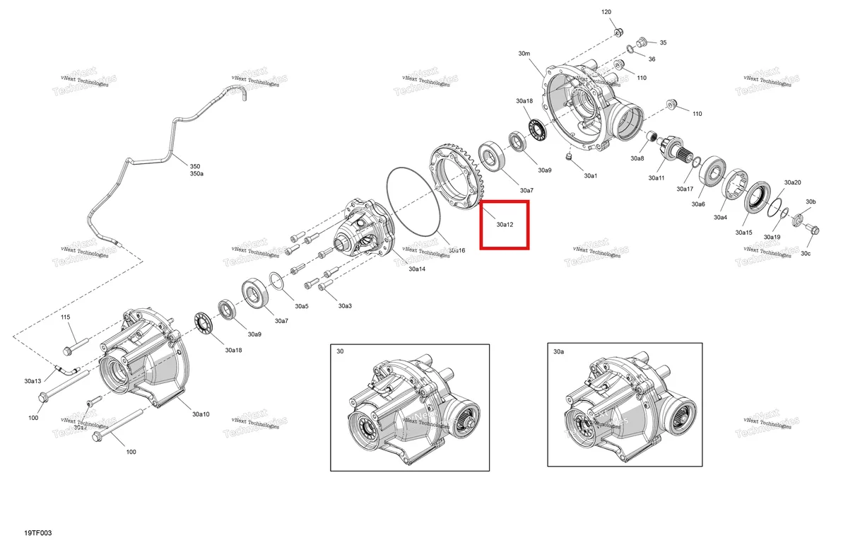Деталь 705401612 на схеме узла 2026 Can-Am RENEGADE - 4X4 - XXC - 1000R EFI - 5VTB - Catalyst Gray Drive - Front - Differential Parts