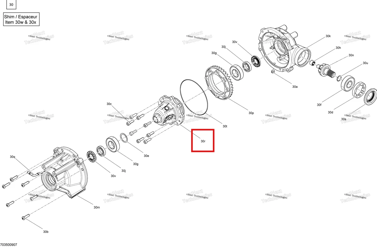 Деталь 705401614 на схеме узла 2021 Can-Am Renegade 570 EFI - STD Drive - Front Section - Differential Parts