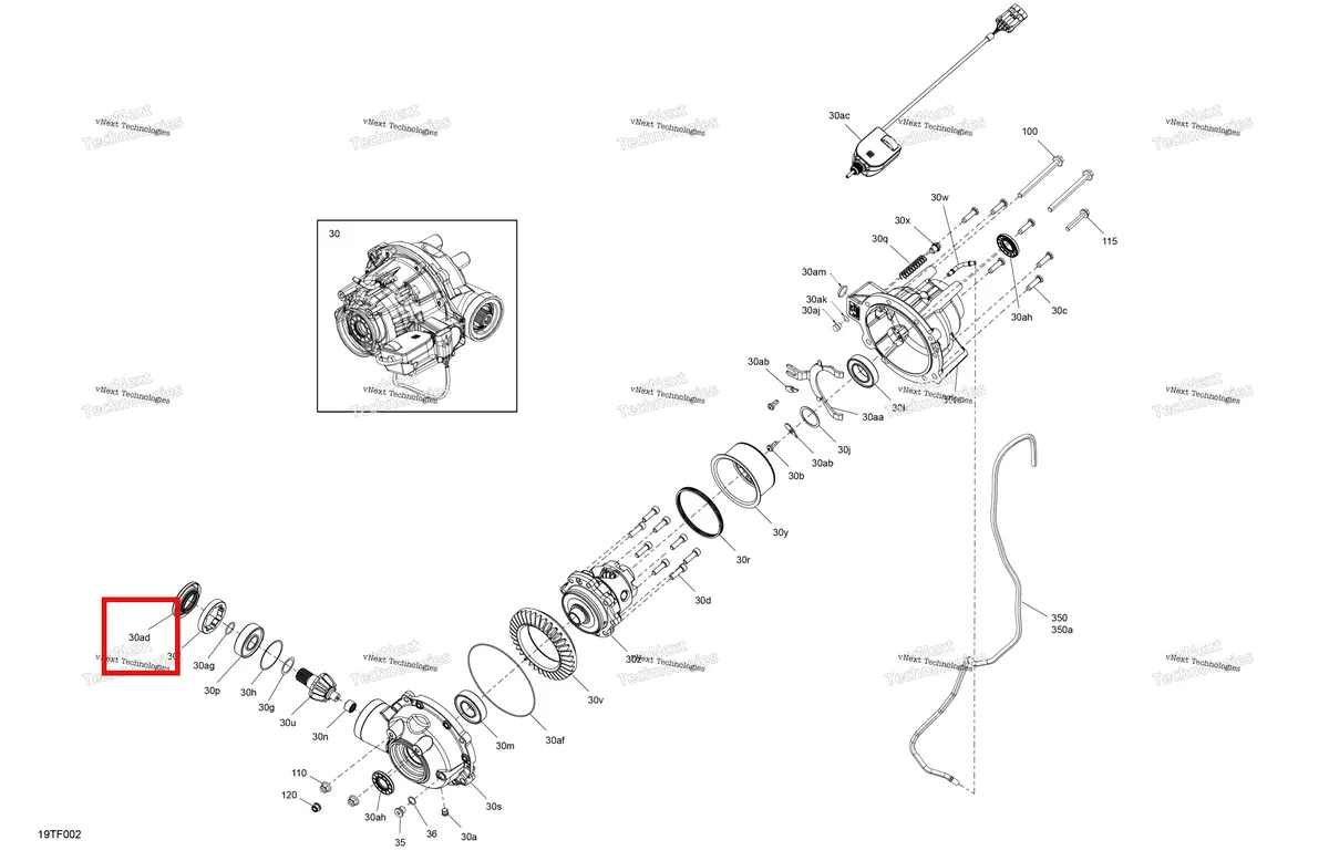 Деталь 705401615 на схеме узла 2026 Can-Am RENEGADE - 4X4 - XMR - 1000R EFI - 5UTB - Scandi Blue Drive - Front - Differential Parts