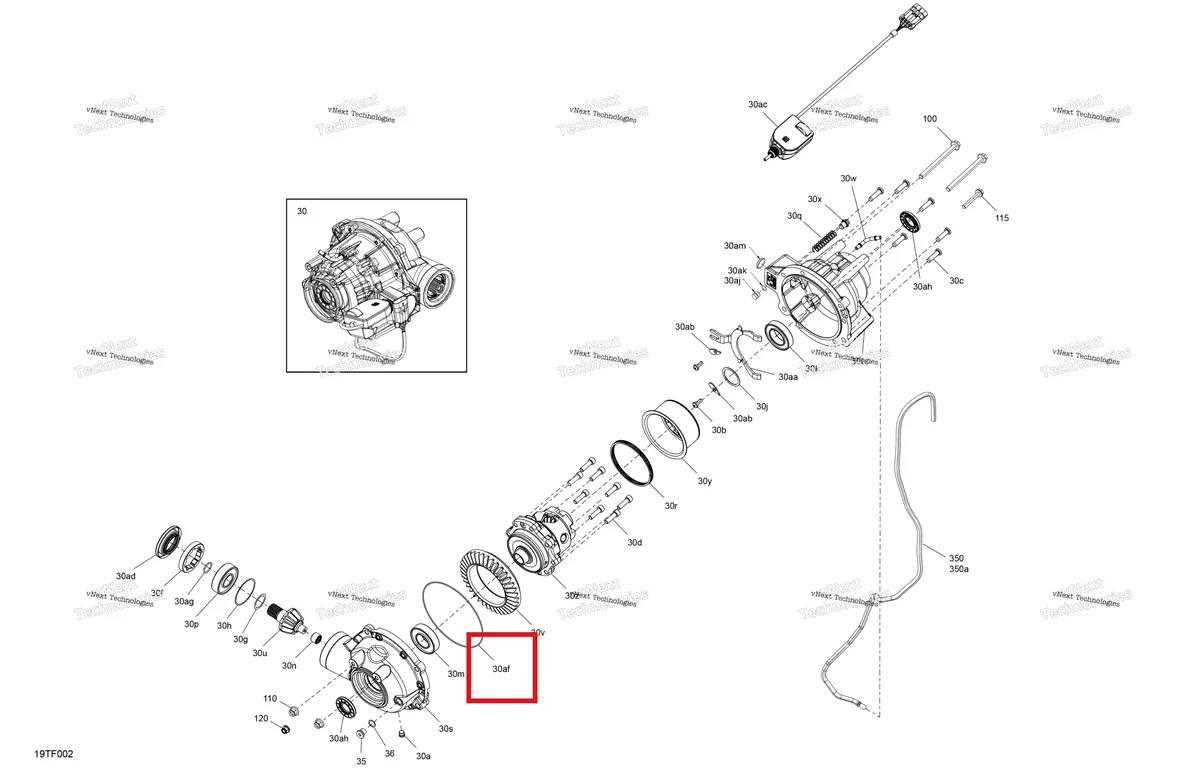 Деталь 705401616 на схеме узла 2026 Can-Am RENEGADE - 4X4 - XMR - 1000R EFI - 5UTB - Scandi Blue Drive - Front - Differential Parts