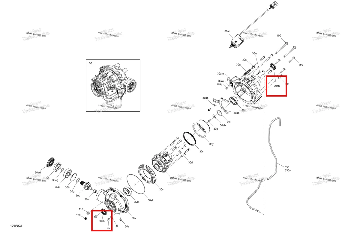 Деталь 705401618 на схеме узла 2026 Can-Am RENEGADE - 4X4 - XMR - 1000R EFI - 5UTB - Scandi Blue Drive - Front - Differential Parts