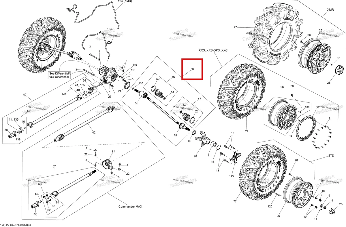 Деталь 705401663 на схеме узла 2015 Can-Am MAVERICK 1000_XMR Drive System, Front