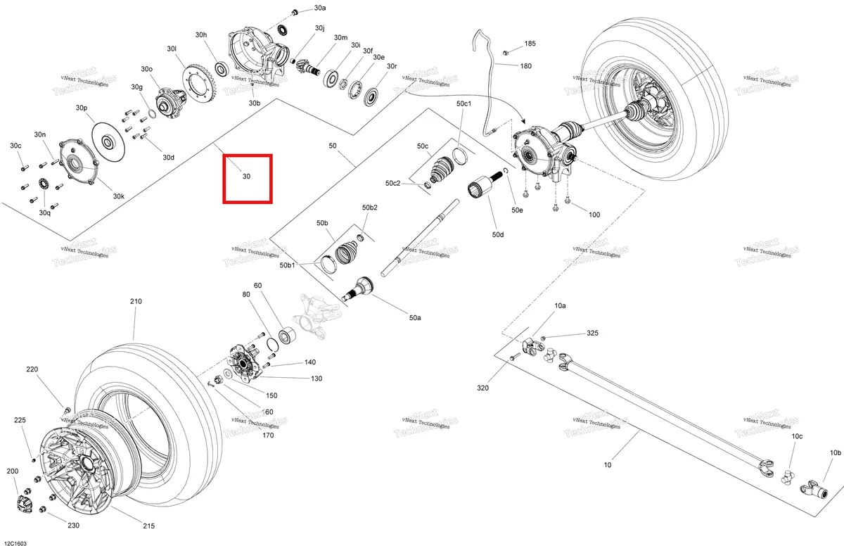 Деталь 705401682 на схеме узла 2016 Can-Am TRAXTER HD8 Drive System, Front
