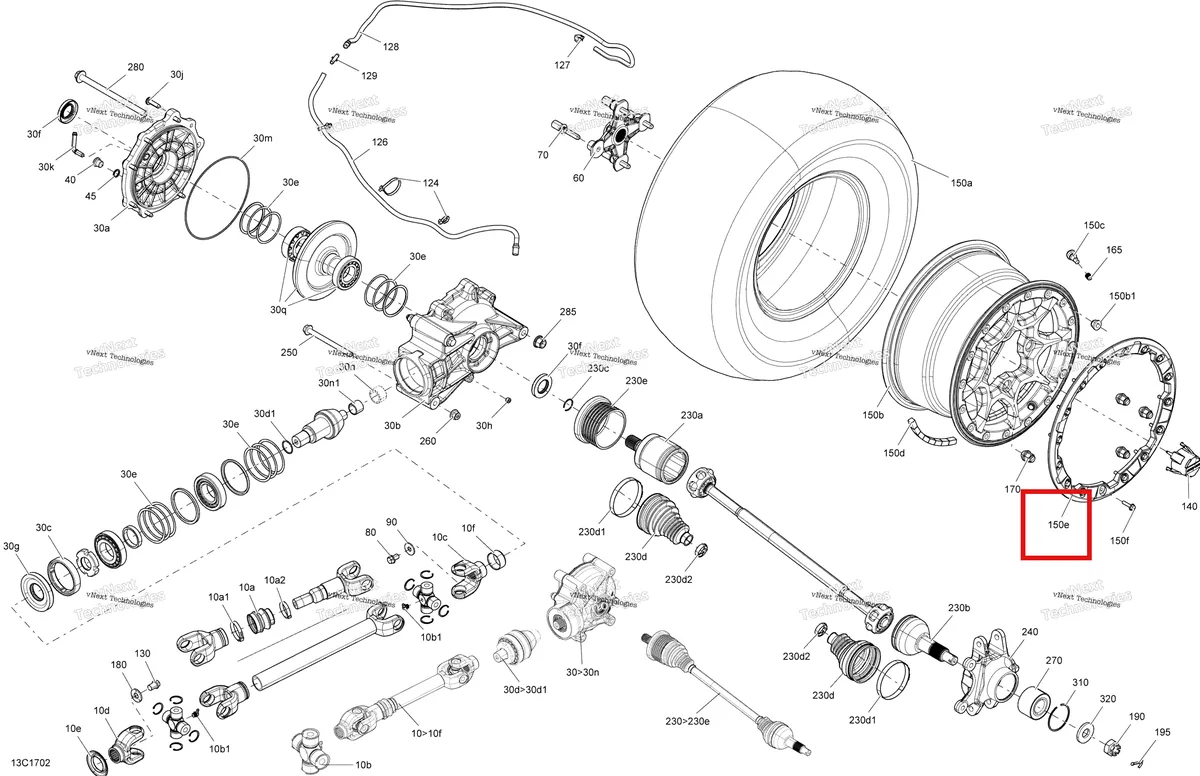 Деталь 705401695 на схеме узла 2017 Can-Am Maverick Drive System, Rear - All Models