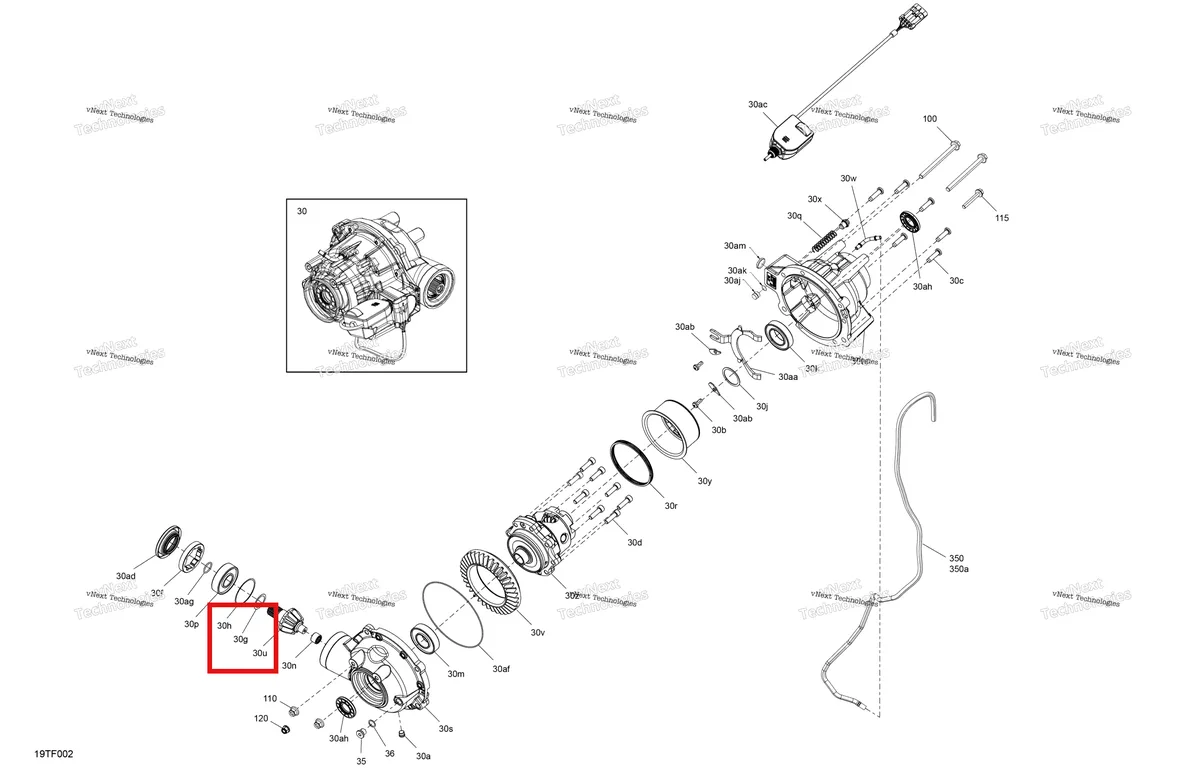 Деталь 705401769 на схеме узла 2026 Can-Am RENEGADE - 4X4 - XMR - 1000R EFI - 5UTB - Scandi Blue Drive - Front - Differential Parts