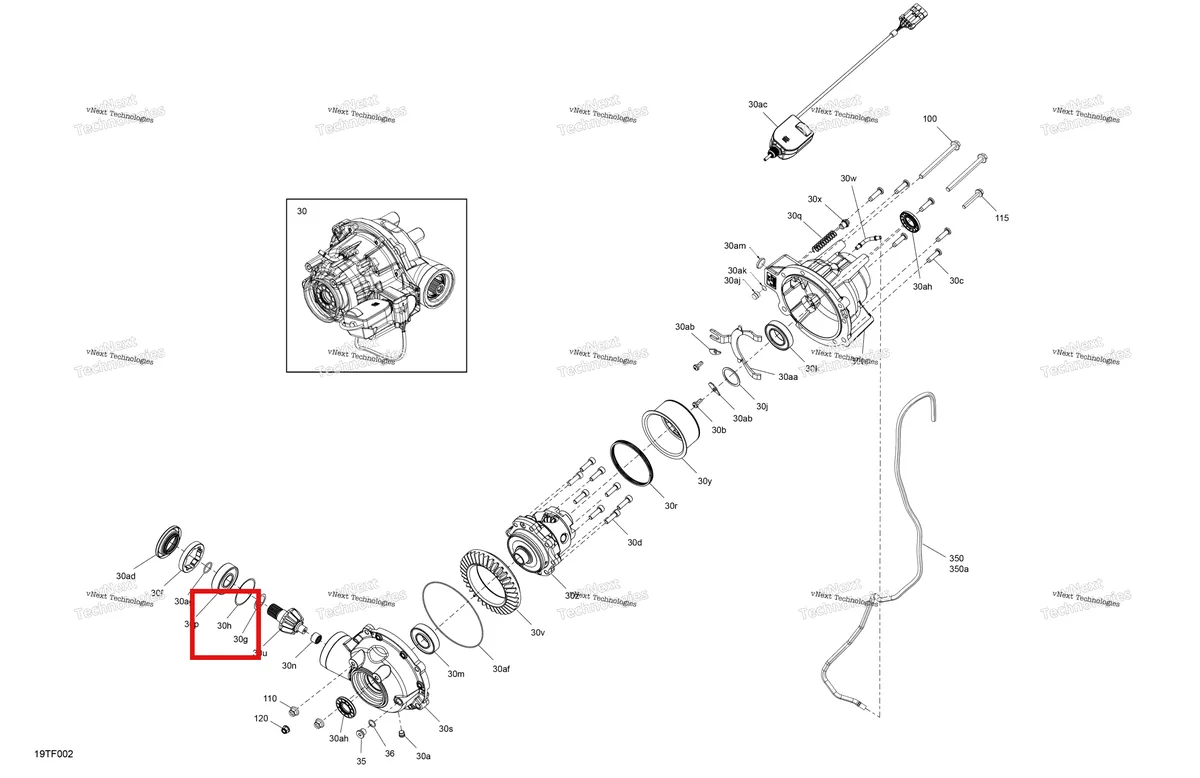 Деталь 705401770 на схеме узла 2026 Can-Am RENEGADE - 4X4 - XMR - 1000R EFI - 5UTB - Scandi Blue Drive - Front - Differential Parts