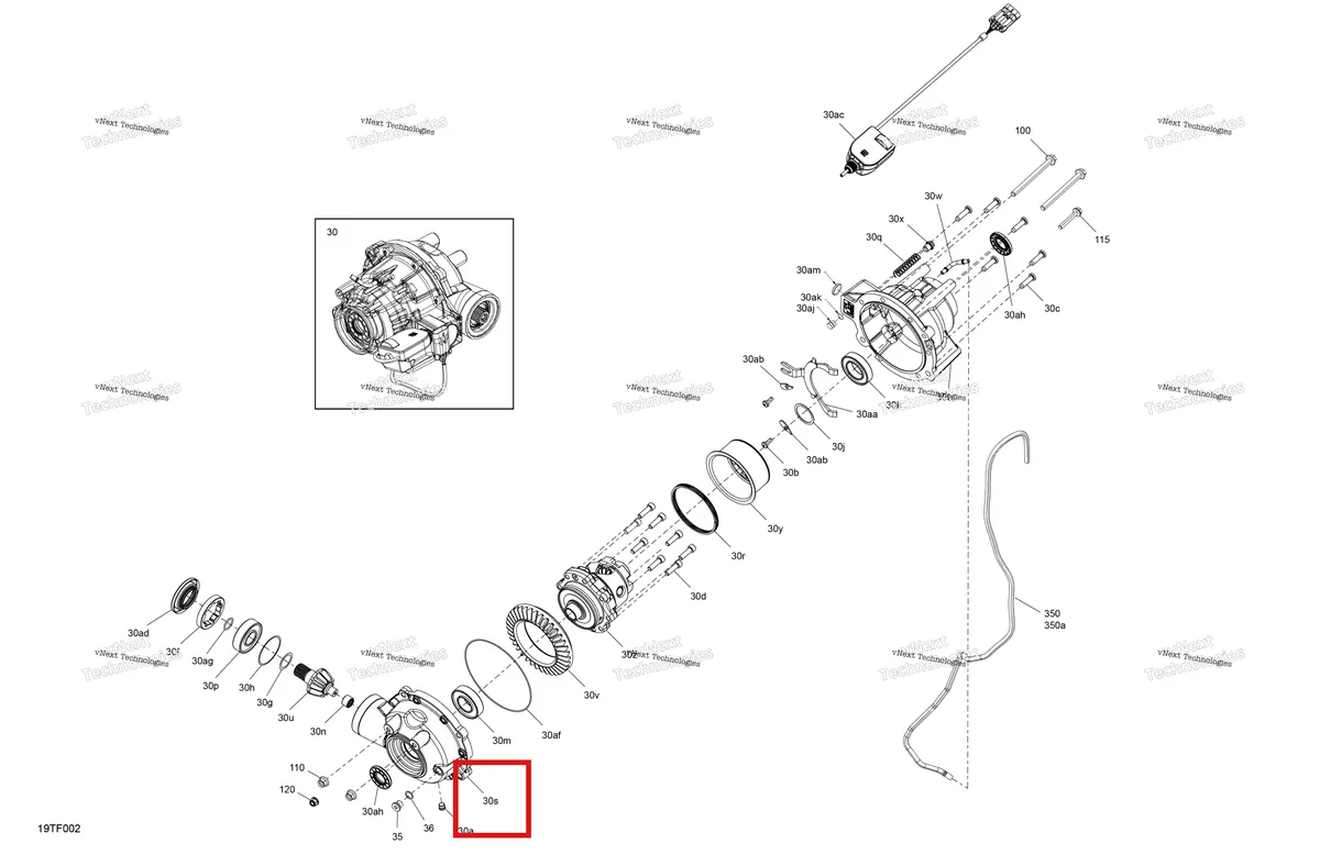 Деталь 705401792 на схеме узла 2026 Can-Am RENEGADE - 4X4 - XMR - 1000R EFI - 5UTB - Scandi Blue Drive - Front - Differential Parts