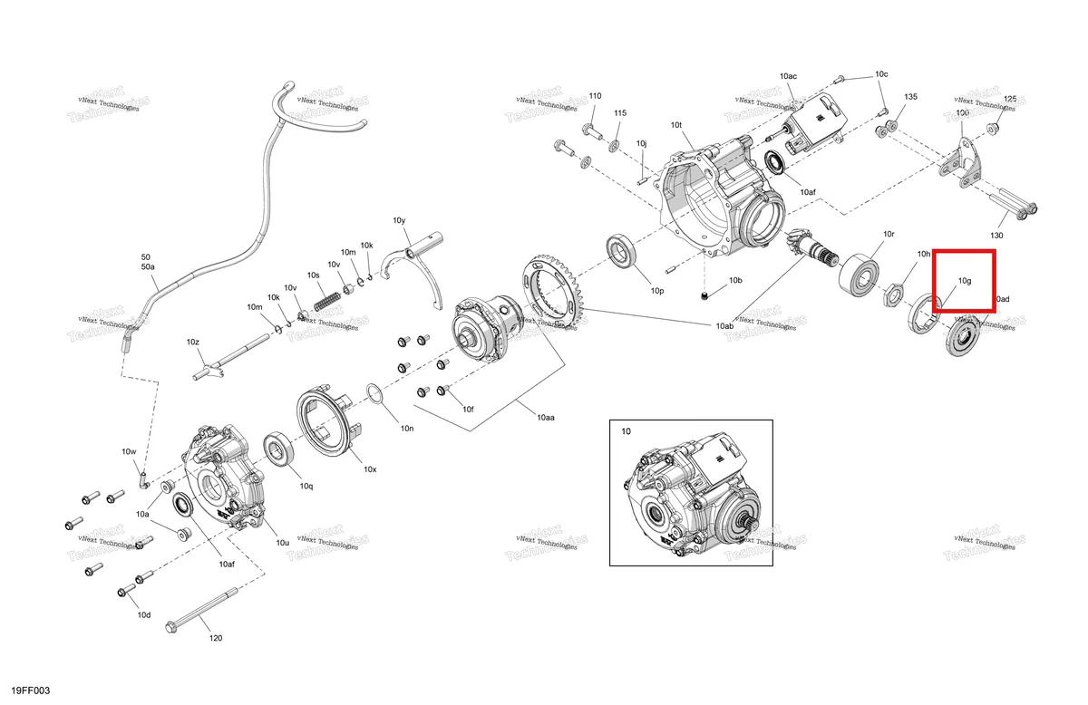 Деталь 705401819 на схеме узла 2026 Can-Am OUTLANDER - 4X4 - STD - 700 - 1CTC - Legion Red Drive - Front - Differential Parts