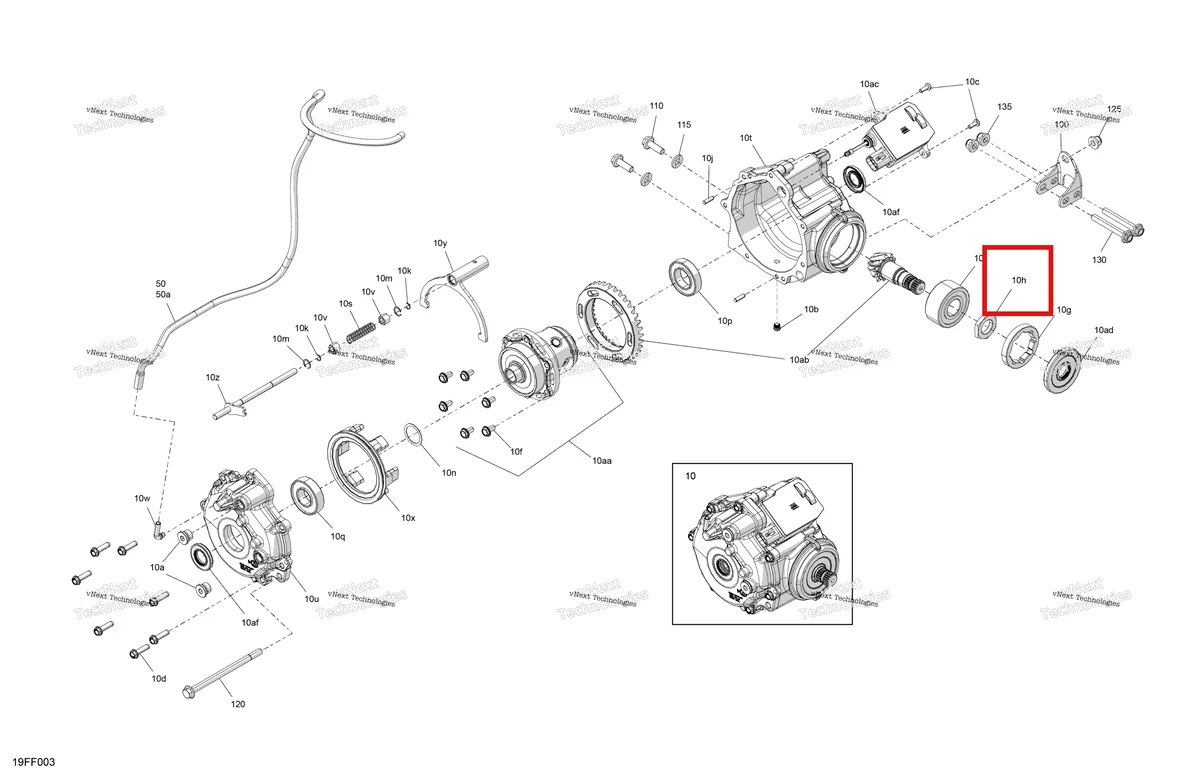 Деталь 705401820 на схеме узла 2026 Can-Am OUTLANDER - 4X4 - STD - 700 - 1CTC - Legion Red Drive - Front - Differential Parts