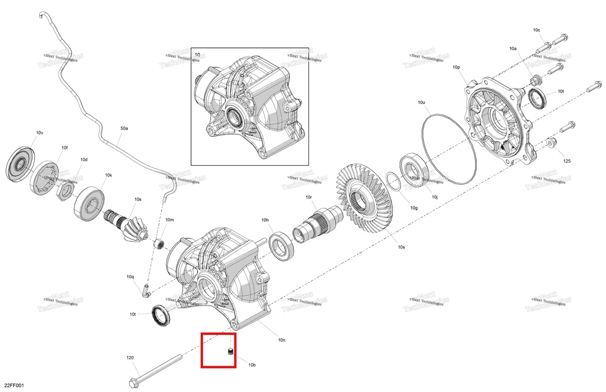 Деталь 705401821 на схеме узла 2026 Can-Am OUTLANDER - 2X4 - STD - 500 - 1KTB - Legion Red Drive - Final Drive Unit