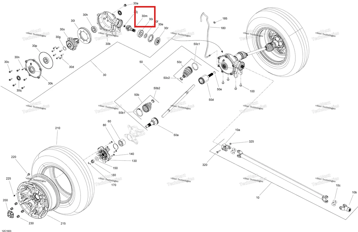 Деталь 705401823 на схеме узла 2016 Can-Am TRAXTER HD8 Drive System, Front
