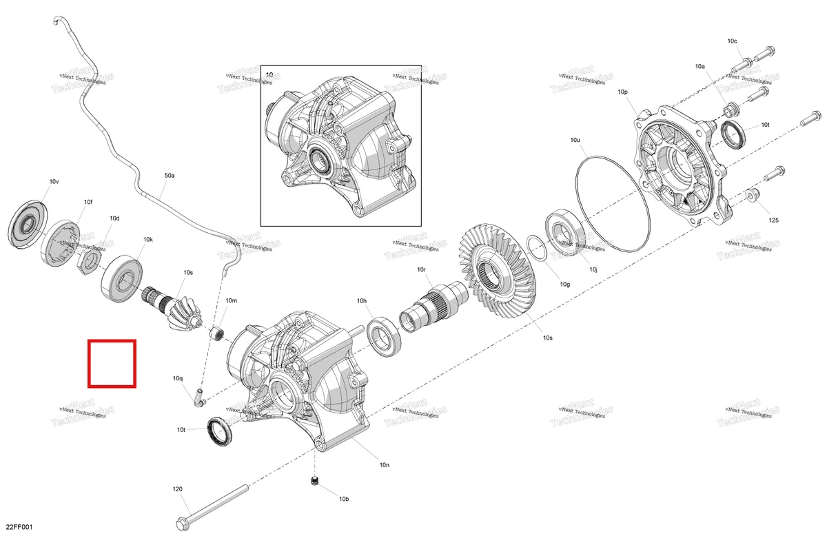 Деталь 705401827 на схеме узла 2026 Can-Am OUTLANDER - 2X4 - STD - 500 - 1KTB - Legion Red Drive - Final Drive Unit