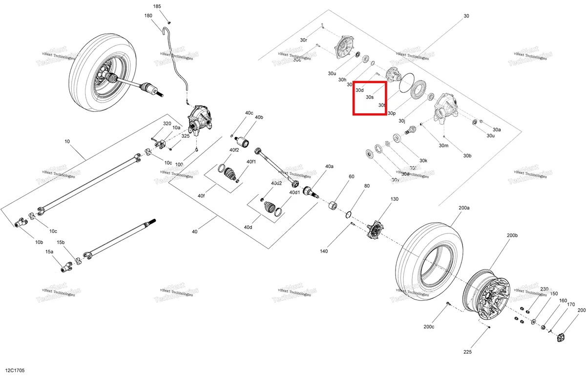 Деталь 705401828 на схеме узла 2017 Can-Am Defender HD8, HD10 Drive System, Front - All Models