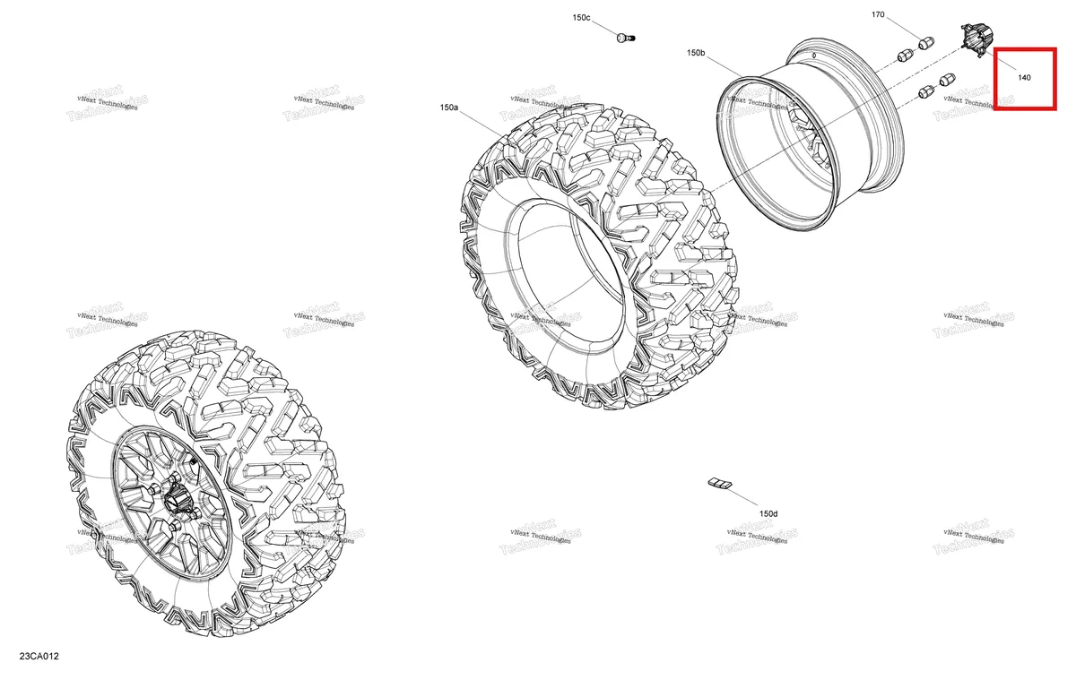Деталь 705401841 на схеме узла 2021 Can-Am Maverick Turbo R - DS - CE Drive - Rear Wheels - Ds