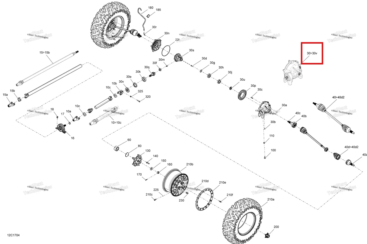 Деталь 705401885 на схеме узла 2017 Can-Am MAVERICK X3 Drive System, Front