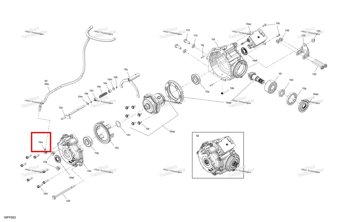 Деталь 705401935 на схеме узла 2026 Can-Am OUTLANDER - 4X4 - STD - 700 - 1CTC - Legion Red Drive - Front - Differential Parts