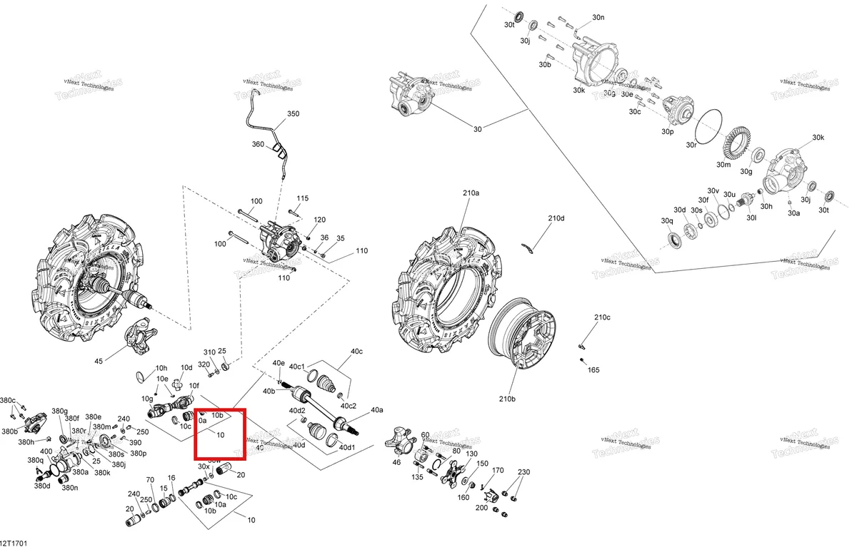 Деталь 705401942 на схеме узла 2017 Can-Am Outlander L - 450 EFI - PRO Package Drive System, Front - All Models