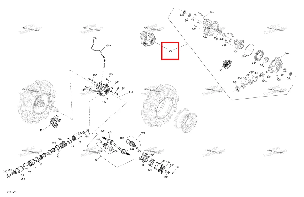 Деталь 705402020 на схеме узла 2019 Can-Am OUTLANDER MAX 570 EFI - DPS XT - T3 Front Drive - Dps & Xt