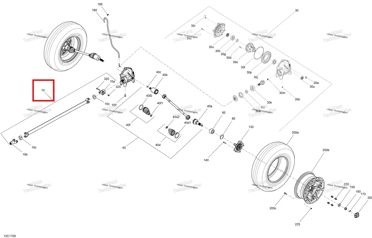 Деталь 705402044 на схеме узла 2017 Can-Am TRAXTER T Drive System, Front - All Models