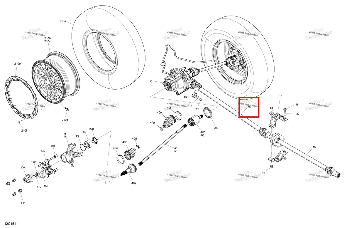 Деталь 705402068 на схеме узла 2015 Can-Am MAVERICK MAX 1000 XDS-DPS Drive System, Front