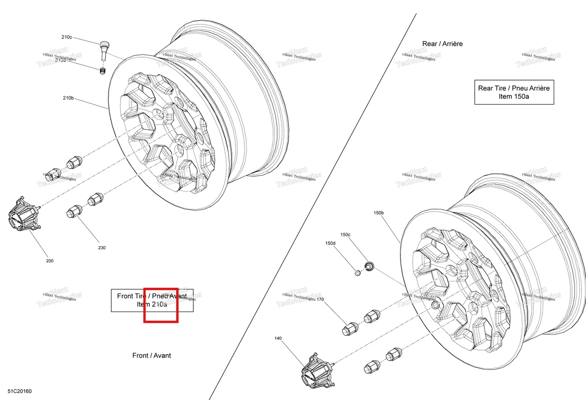 Деталь 705402096 на схеме узла 2020 Can-Am Maverick Turbo - XMR Wheels
