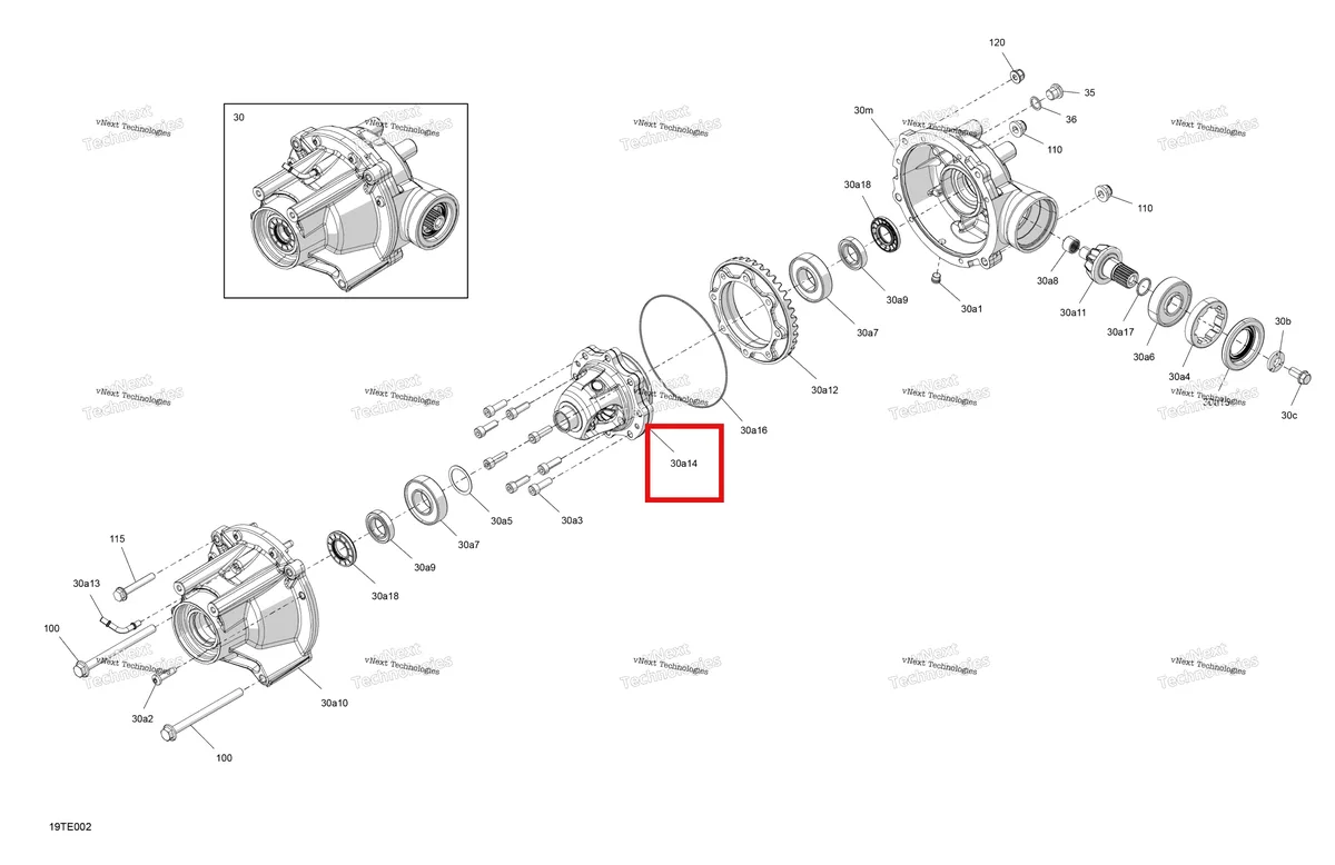 Деталь 705402184 на схеме узла 2025 Can-Am RENEGADE - 4X4 - STD - 650 EFI - 5PSB - Catalyst Gray Drive - Front - Differential Parts