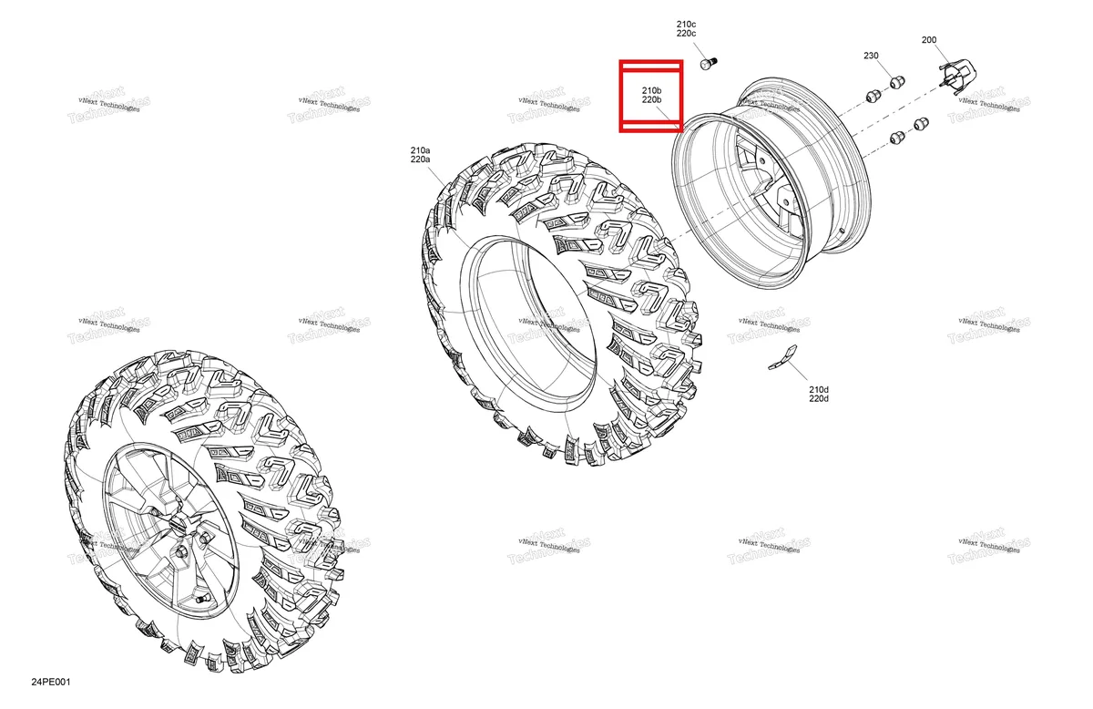 Деталь 705402222 на схеме узла 2025 Can-Am OUT-MAX - 6X6 - DPS - 650 EFI - 5YSA - Tundra Green Drive - Front Wheels