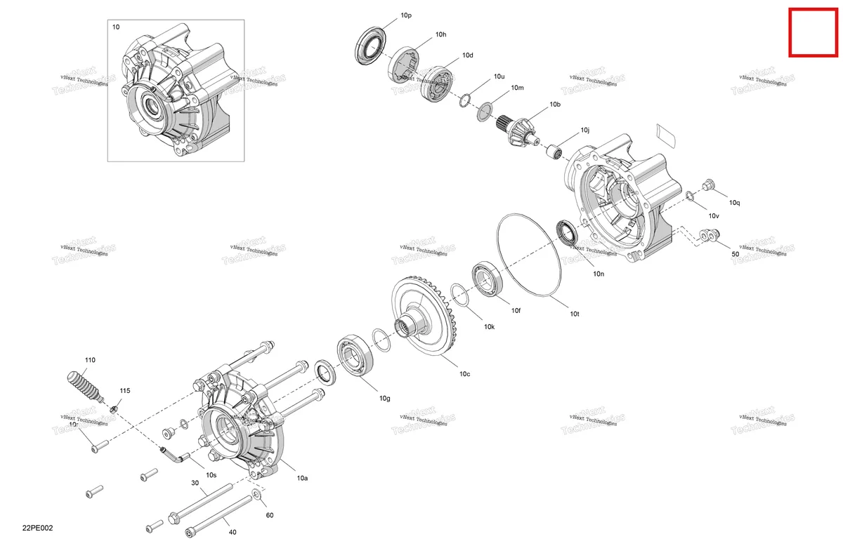 Деталь 705402405 на схеме узла 2025 Can-Am OUT-MAX - 6X6 - XT - 1000 EFI - 5ZSA - Boreal Green Drive - Final Drive Unit